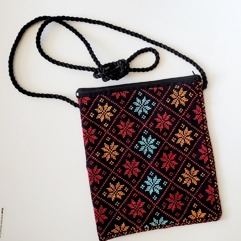 Handcrafted Needlepoint Crossbody Festival Bag Boho Western Hippie